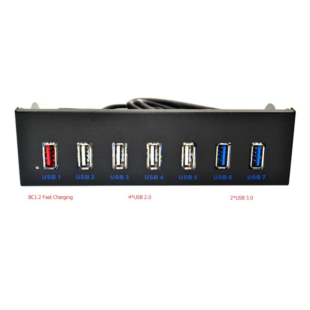5.25 inch Desktop Front Panel 19 Pin to 2 USB 3.0+4 USB 2.0+BC1.2 Fast Charger
