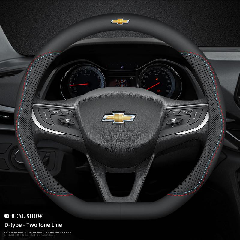 38cm protiskluzový potah volantu z kůže Nappa pro Chevrolet Spark Captiva Cruze Malibu Equinox Trax Camaro Blazer