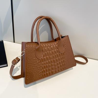 Texture Retro Design Crocodile Pattern Bag Trendy Fashion Temperament Simple Handbag Crossbody Small Square Bag