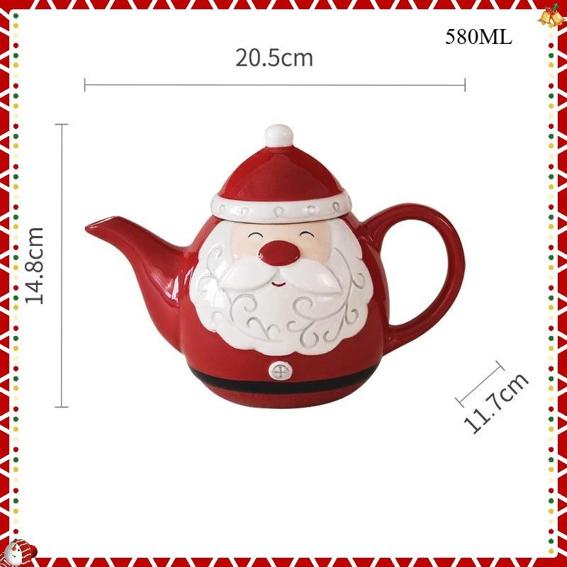 JUSTINLAU Keramische Koffiekop Schotel Theepot Creatief Reliëf Afternoon Tea Kop en Schotel Theeservies Set Kerstcadeau