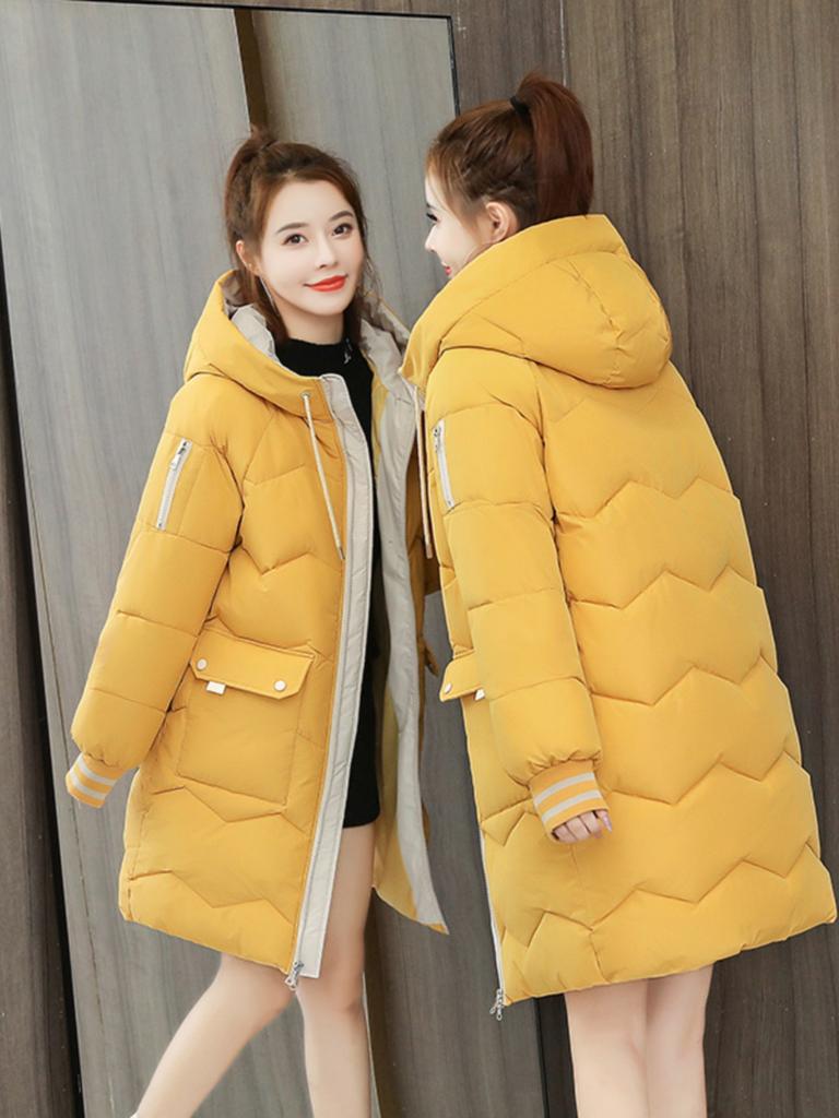 Jinhan medium and long down cotton-padded clothes women's new winter clothes loose cotton-padded jackets bread clothes versatile free shipping