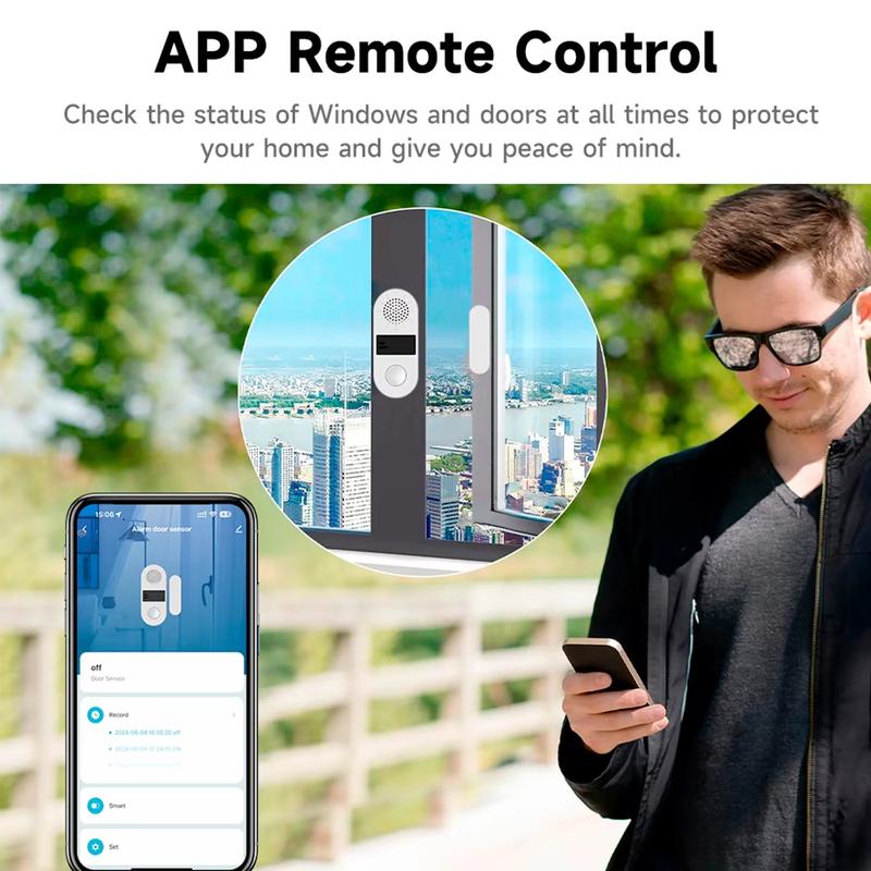 Tuya ZigBee Water Door Window Sensor 130dB Sound Control Alexa Door Detectors Open/Close APP Remote Light Alarm System