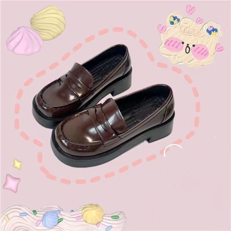 

New Retro Square-toed Thick-soled Height-increasing Women s Shoes 40