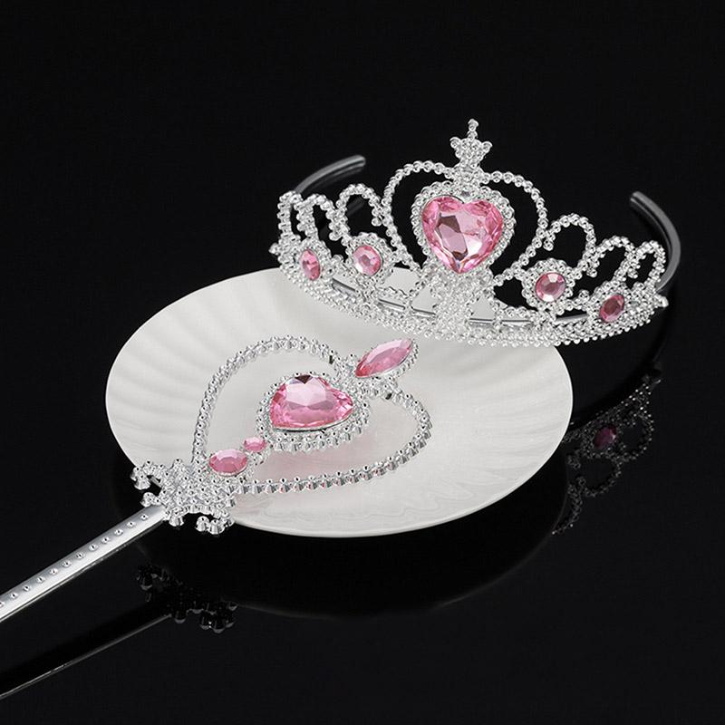 Girl Tiara Fairy Wand Set Children Crown for Dress Up Kids Party