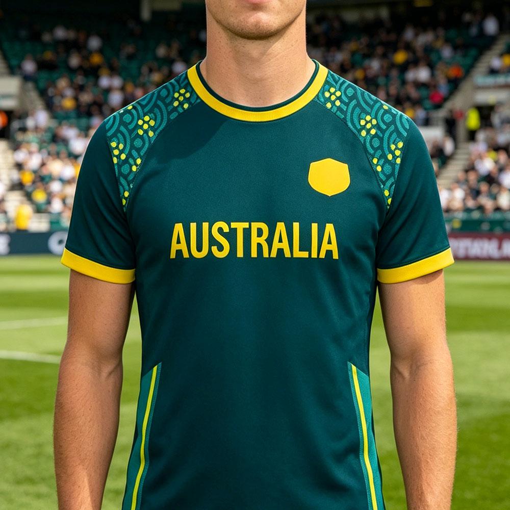 Australien Fußball T-Shirt Jersey Unisex Streetwear Sommer Kurzarm Lässig Herren T-Shirt Grafik Merch Mode Rundhals T-Shirt