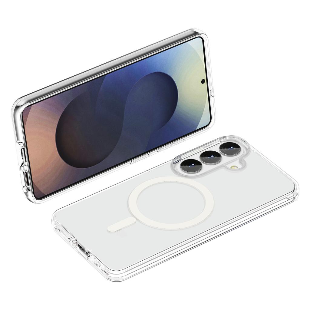 For Samsung Galaxy S26 Magnetic Case PC + TPU Clear Phone Cover