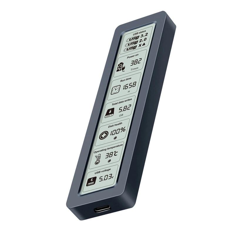 M.2 NVMe SATA SSD Enclosure Dual Protocol Smart SSD Case with Display Screen USB 3.2 Gen 2 10Gbps SSD Adapter for PC NVME PCIE NGFF SATA SSD Disk Box