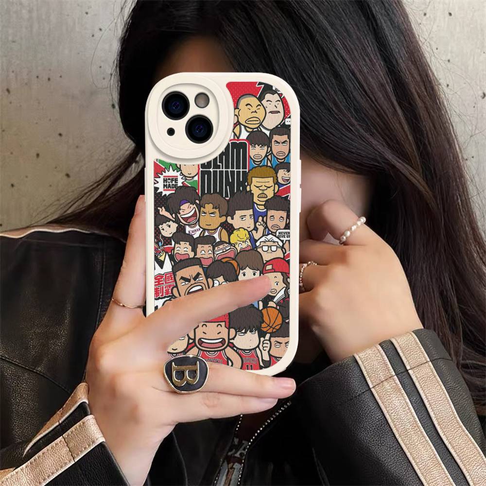 

Lovely Anime S-Slam D-Dunk Phone Cover For IPhone 11 12 13 14 15 16 Pro Max Mini Plus Soft Leather Case iPhone 16 pro
