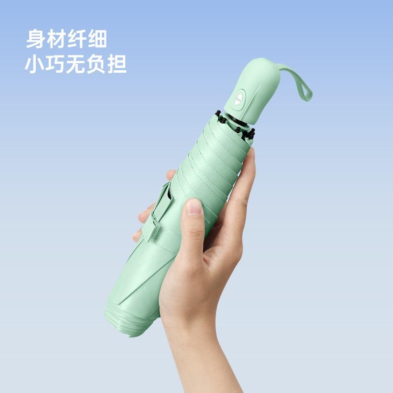 Tri-fold six-bone ultra-light automatic umbrella vinyl fabric sun protection umbrella UV protection weather and rain dual-purpose pocket umbrella