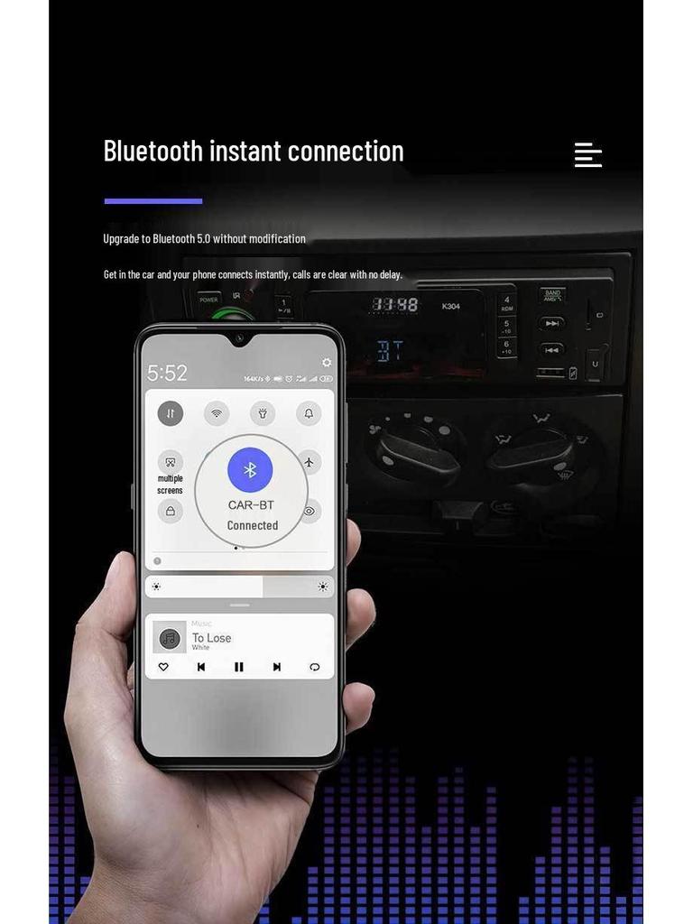 Universal Bluetooth Car Audio System with Smart Voice Control