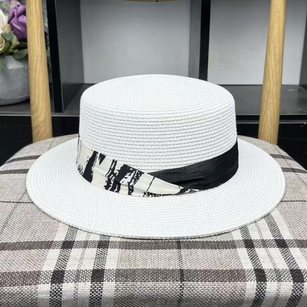 New Hat Men's Summer Tide Travel Vacation Beach Wide Edge Sun Protection Sun Shade Flat Top Top Hat Fashion Straw Hat Women