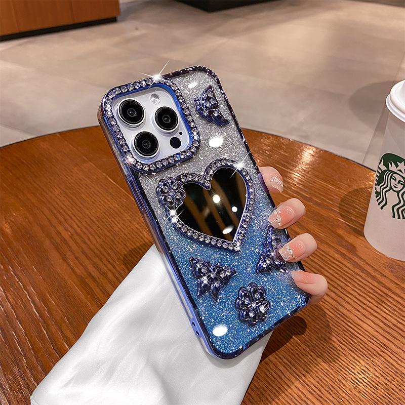 New Model Suitable for Apple 17promax Mobile Phone Case IPhone 15 Fall 14 High End Love Mirror 13 12 16