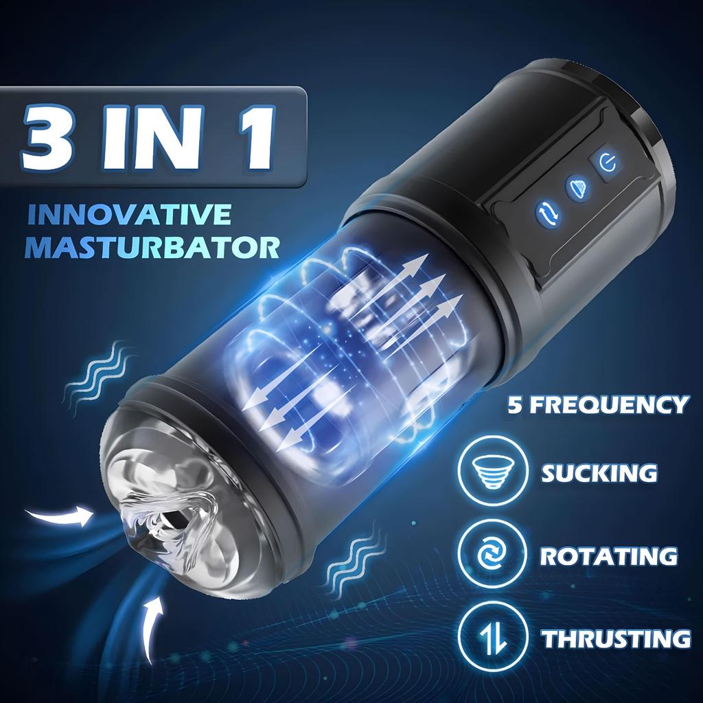Masturbators Cup Automatic Male Masturbator Cup Telescoping Rotating Sex Toys Pocket Pussy Penis Stimulator Male Masturbation