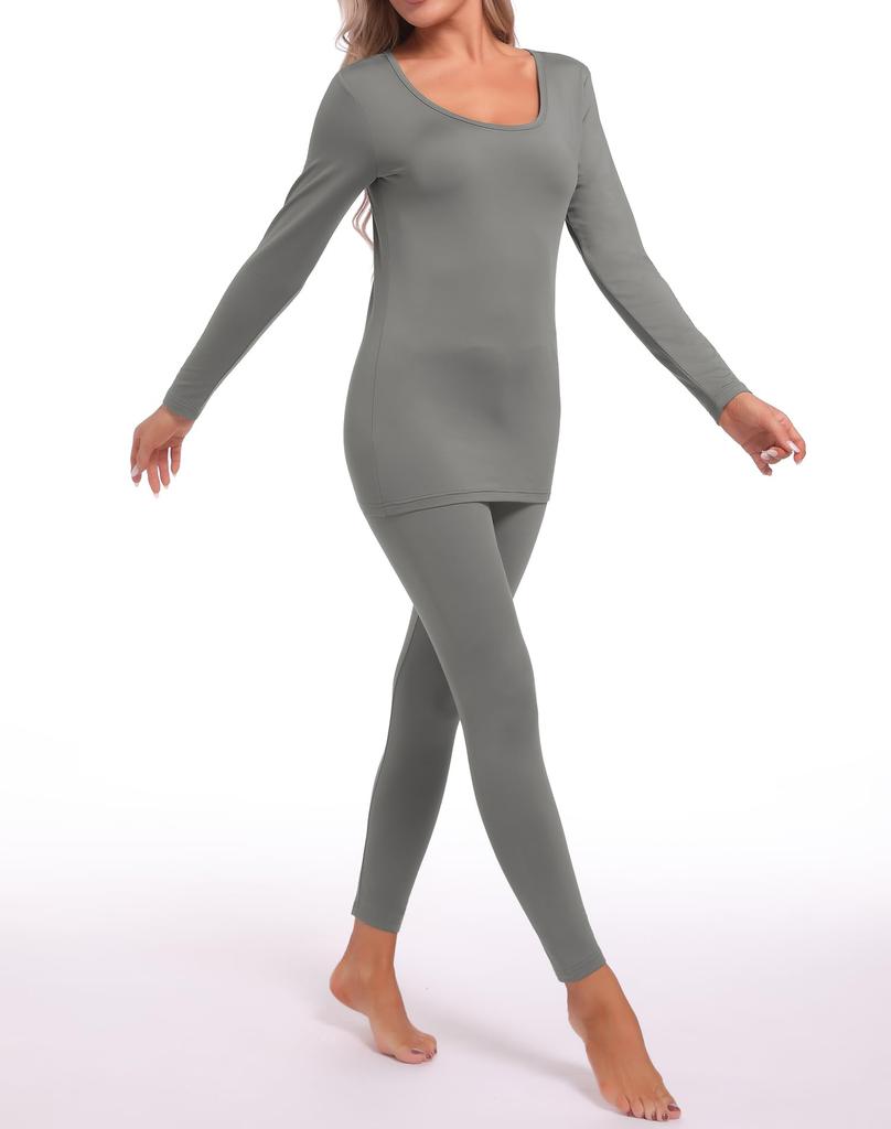 INNERSY Heattech Warm Innerwear Top and Long Sleeve Shirt and and Perfect for Fall and Sizes Women's Set, Bottoms, Fleece-Lined Leggings,