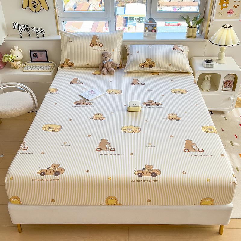 100%Cotton Fitted Bed Sheet Flower Printed Bed Sheet Single/Queen/King Size Fundas De Comfortable Fitted Sheet