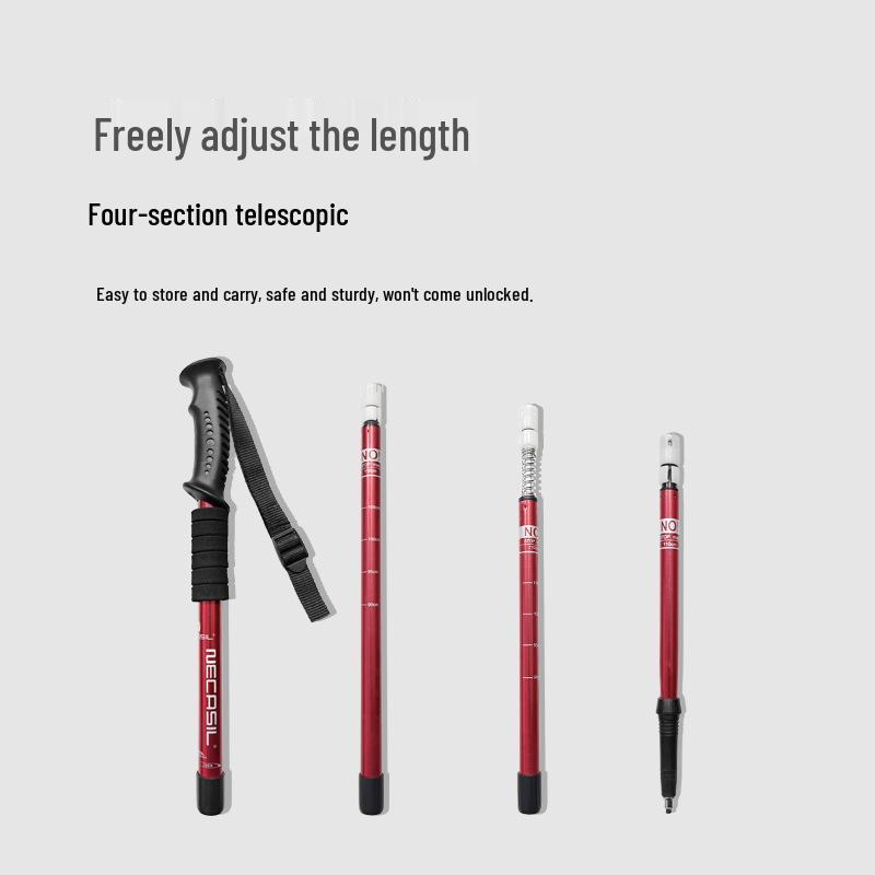 Newcastle Aluminum Alloy Shock-Absorbing Straight Handle Trekking Pole (Four-Section, Telescopic) G103