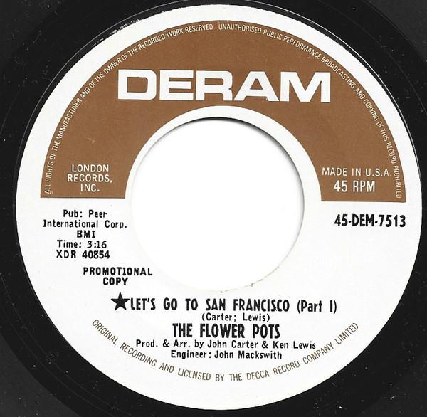 

7inch Record FLOWER POT MEN Lets Go To San Francisco Parts 1 45DEM7513PROMO Deram 1967 US Rock Used