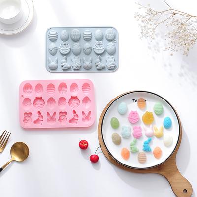 Bunny Silicone Mold Broken Egg Shell Easter Rabbit Shape DIY Fondant Chocolate Cake Decorations Pudding Jelly Baking Tool