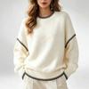 Damen S Koreanischer Stil Lässige Passform Rundhalsausschnitt Langarm Pullover Strickpullover