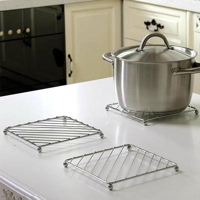 Stainless Steel Trivets Heat Resistant Insulated Hot Pad Table Dish Mat Tableware Placemat Dining Table Decor Cooking Baking Pans Holder Air Fryer