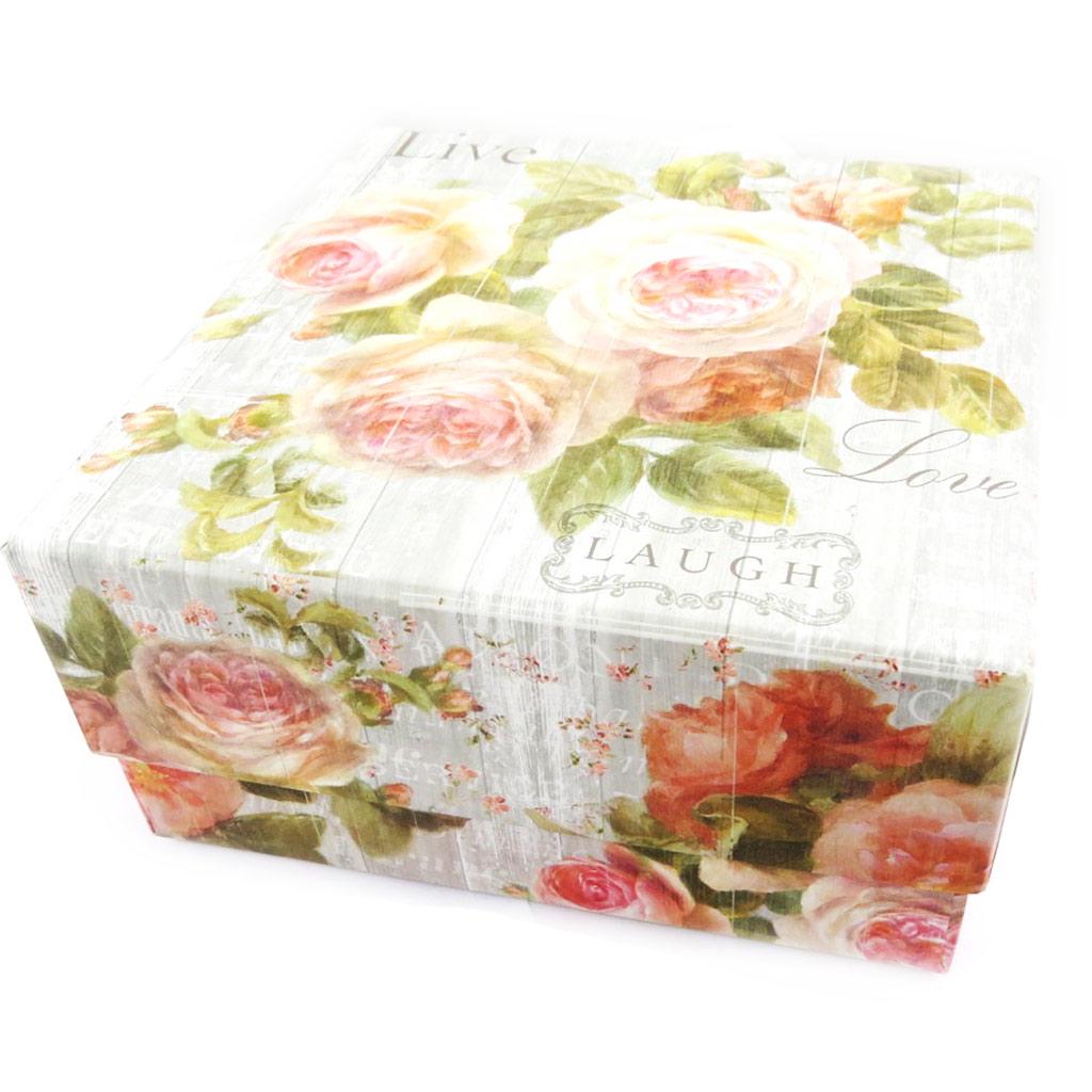 Les Trésors De Lily [L7286] - Sett med 3 nestbare bokser 'Botanisk hage' grå rosa - 185x90 mm