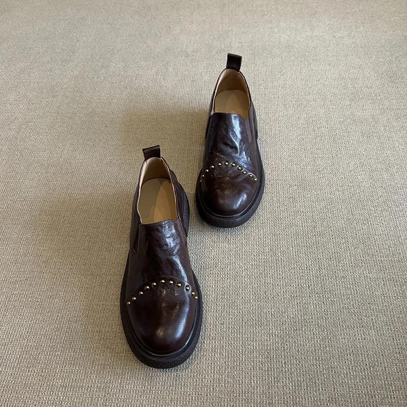 Fashion 2024 Fashion Ladies Shoes Slip-on Women's High Heels Hot Sale Rivet Solid Office and Career New Round Toe Heels Women Zapatos