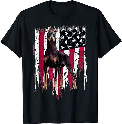 Doberman Pinscher drapeau américain Usa génial T-Shirt unisexe