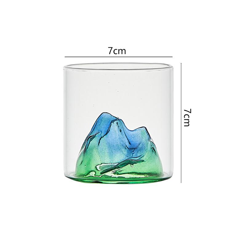 

Набор из 6 шт. 170 мл Винтажная чашка с видом на Зеленую гору Бытовая для виски, пива, импортных вин Креативное сценическое стекло Подарок для друзей 6pcs
