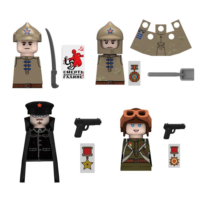 Medieval Castle Soldier Action Figures Building Block Dragon Anime Knight Accessory Warhorse Militia Helmet Shield Toy Gift S015