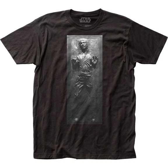 Men s Star Wars Han Solo Frozen in Carbonite T-Shirt Black - New L