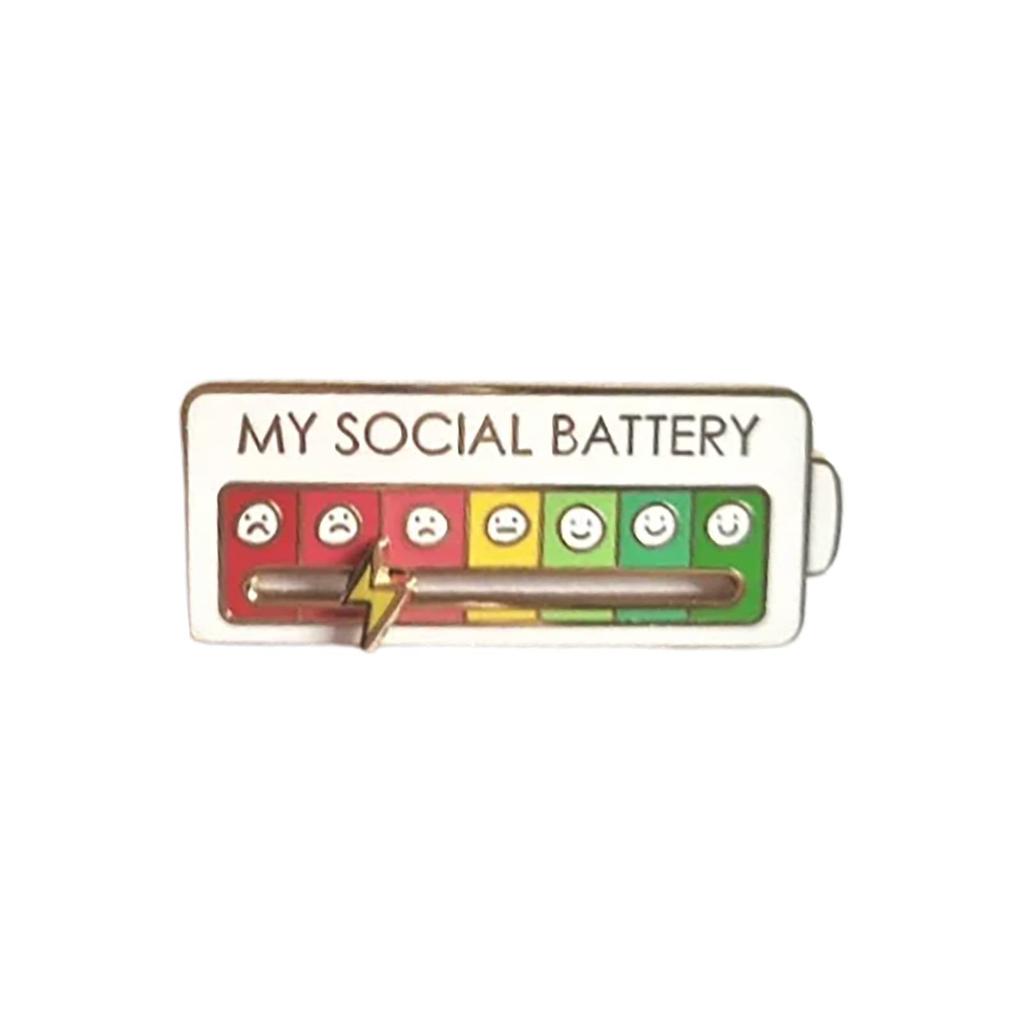 Emotions Enamel Pins Brooches My Social Battery Mood Tracker Metal Brooch Badges Fashion Jewelry Accessorie Gift Trendy Lapel