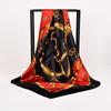 [BYSIFA] Women Rose Silk Scarf Shawl Spring Autumn Large Orange Green Square Scarves Wraps New Design Ladies Head Scarf Cape