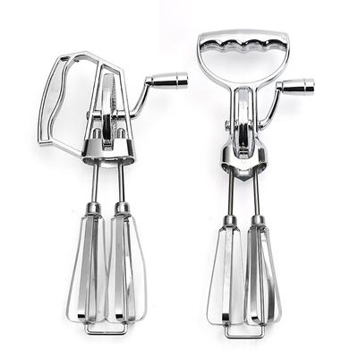 Manual Hand Crank Egg Beaters Stainless Steel Double Heads Egg Whisk Multi-Purpose Time-Saving Food Blender Mixer Kitchen Tool