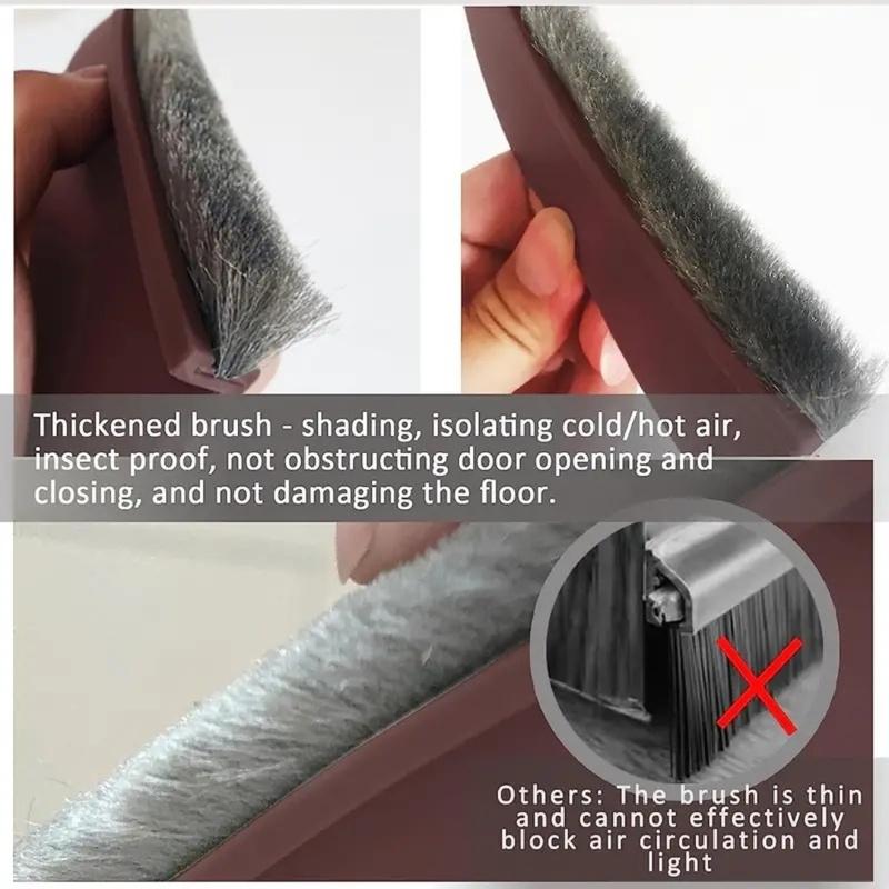 Door Seal Draft Stopper with Brush Reduce Noise, Rubber Door Sweep Breeze BlockerInsect Proof, Dust Proof and Sound Proof Seal