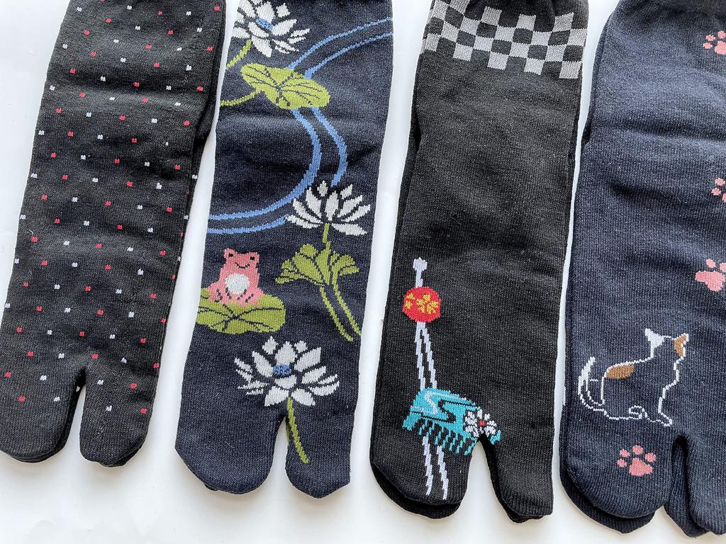 Tabi Cute Japanese Pattern Tabi Short Set B17 Women's Socks, Sneakers, Socks, Socks, 5-Pair (Set A)