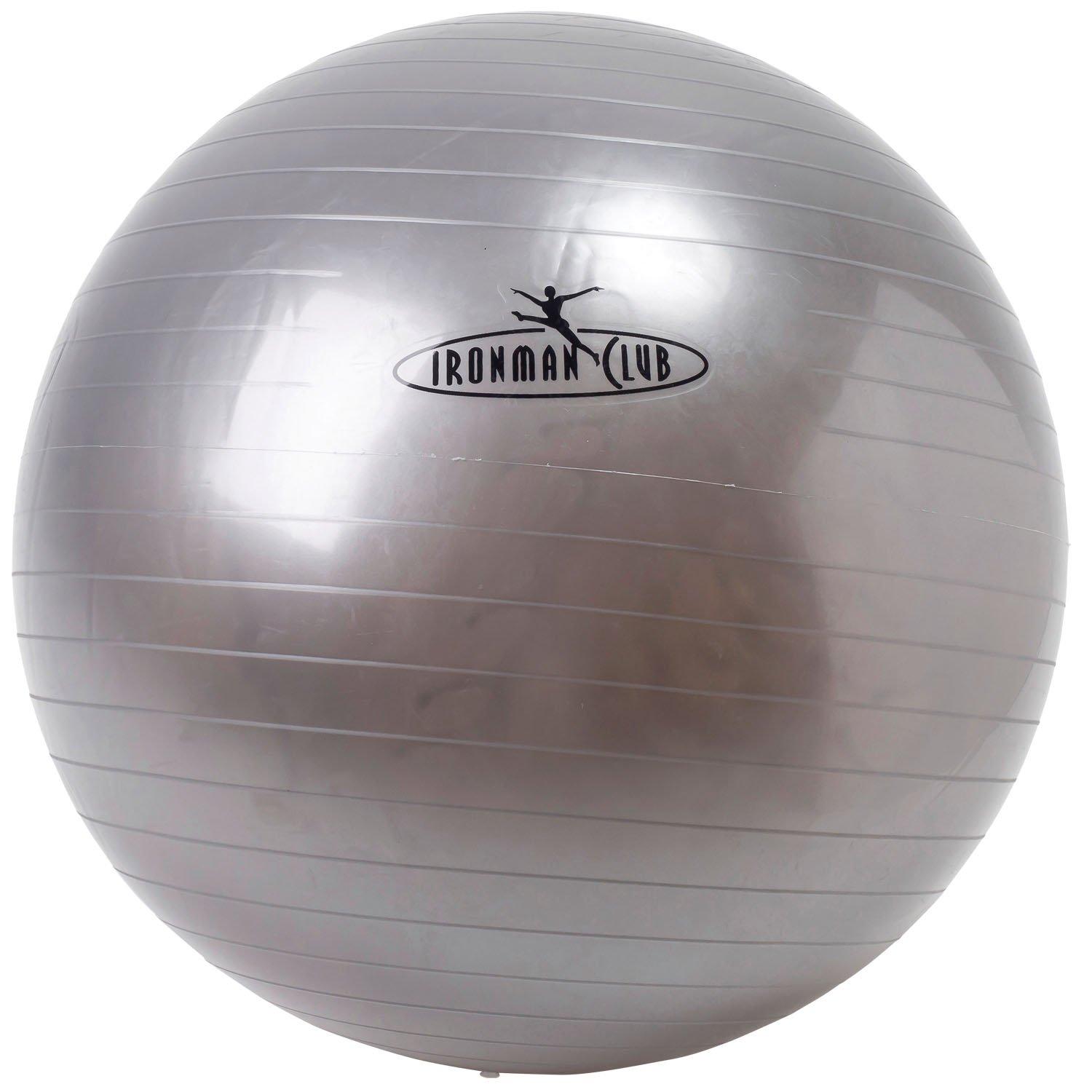 IRONMAN CLUB Yoga Ball 75cm with Diameter Pump, Silver, 75cm, IMC-69
