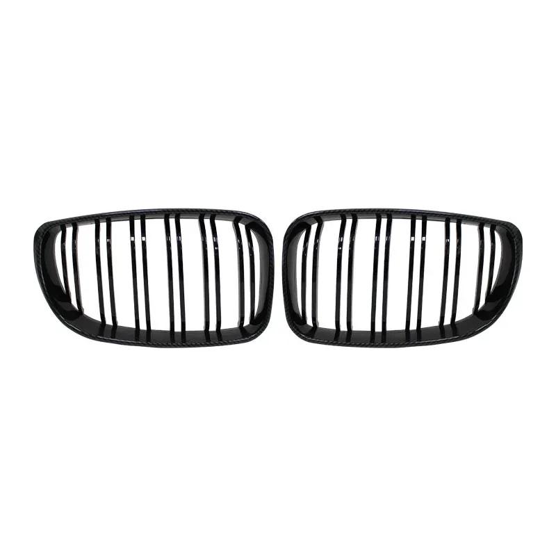 For BMW E81 E87 E82 E88 128I 130I 135I Selected 07-11 Car Glossy Black Grill Front Kidney Grille Dual Slats Double Line Grills