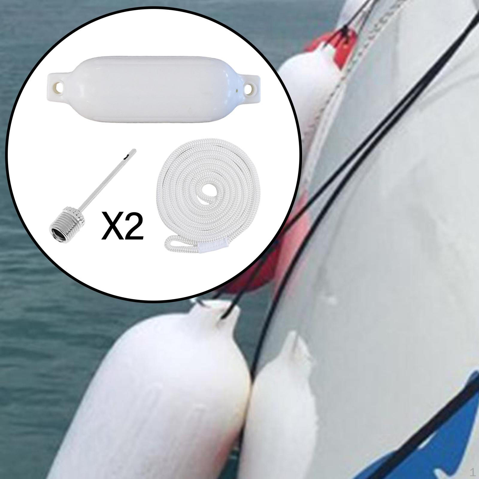 

2 Pieces Boat Protectors Dock ball PVC Docking Protection Anchor Buoy Marine Mooring for 1.5m White Rope