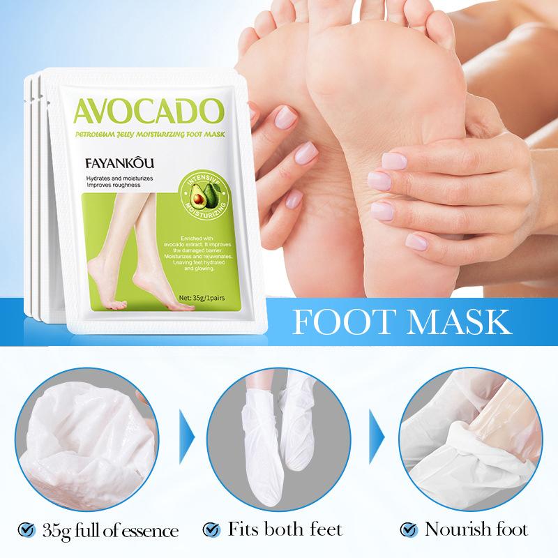 Fayankouavocado Exfoliační maska na nohy Pedikúra nohou Odstraňuje odumřelou kůži Hydratační peeling na nohy Masky na nohy Péče o pokožku