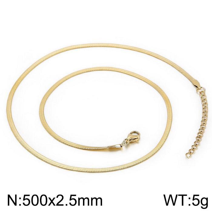 Trendy Minimalist Stainless Steel Snake Chain Necklace & Bracelet Set