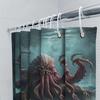 Einzigartige Oktopus-Badematte Duschvorhang Wasserdicht Dekorative Badezimmeraccessoires Dunkelviolett Cthulhu Tentakel Künstlerischer Druck Ho