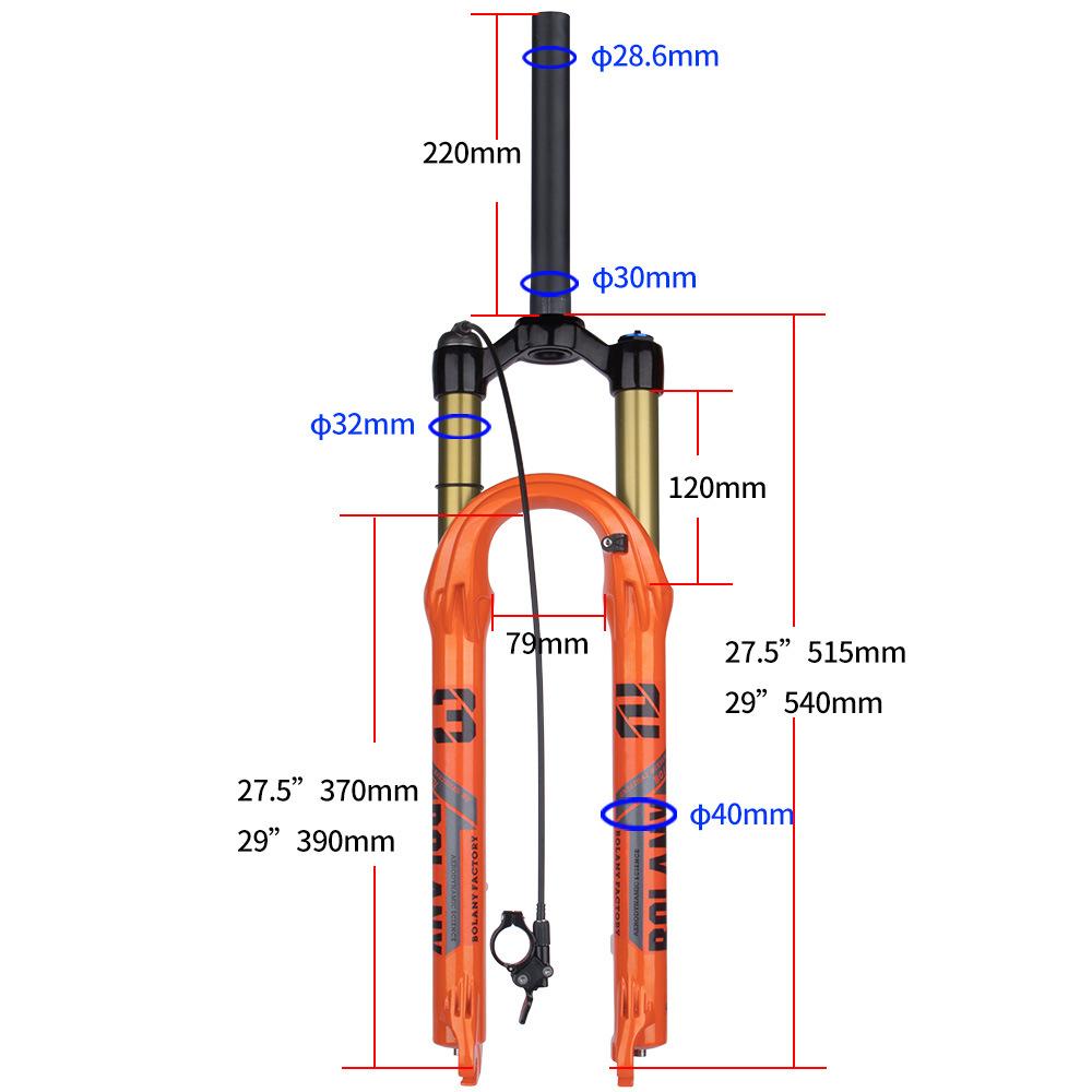 Bolany Mountain Bike Fork 27.5/29 Inch Bike Suspension MTB Air Suspension Fork Shock Absorbing Fork Downhill Suspension Fork