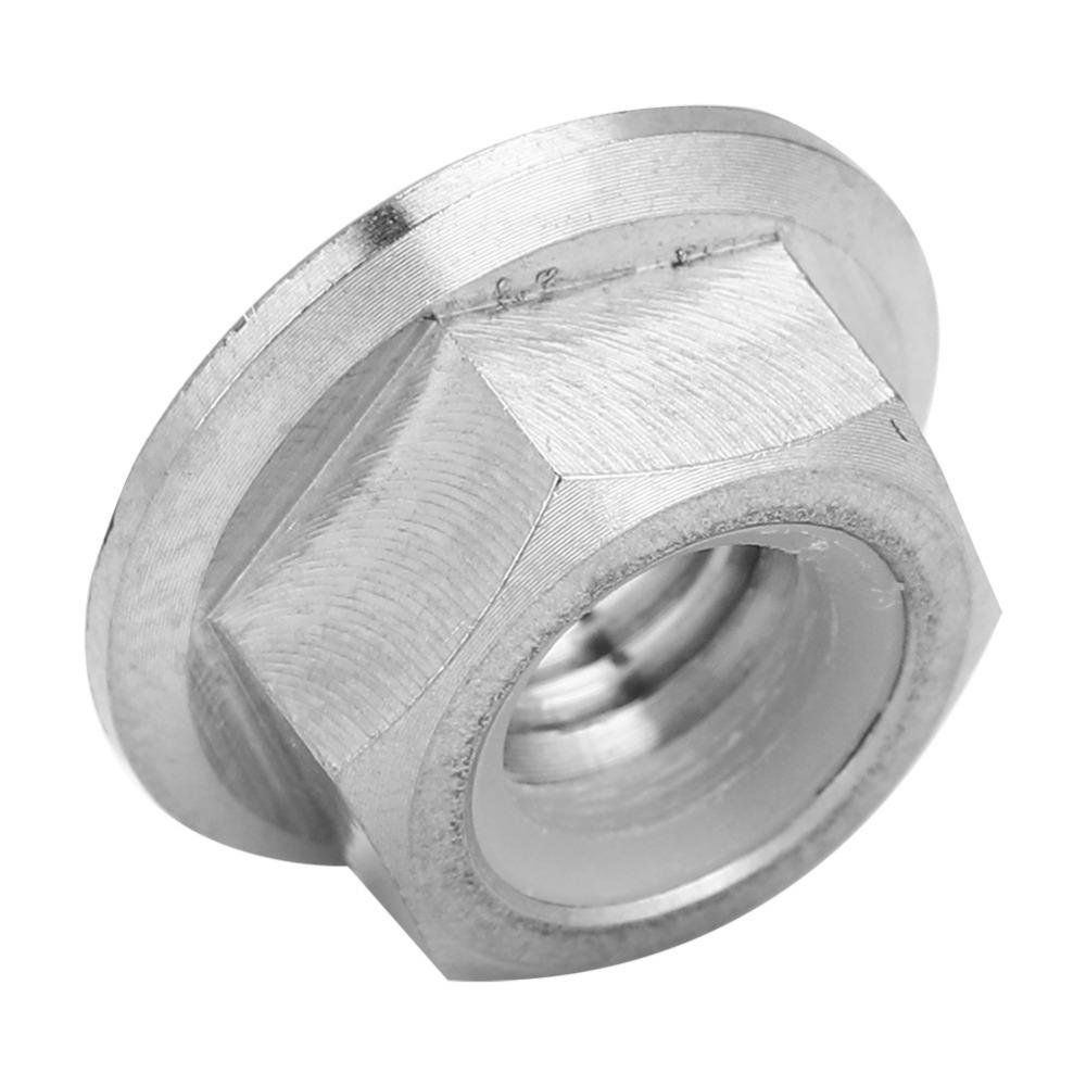 

1pc M5 M6 M8 M10 M14 Hex Flange Nut Titanium Alloy Sprocket Flange Nut for Bike Maintenance M6×1.0