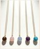 Nature Stone Crystal Healing Necklace for Women Stainless Steel Spiritual Stones, Emotional Balance Minimalist Jewelry