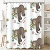 Cute Sloth Shower Curtain Tropical Forest Animal Bathroom Decor Waterproof Set Vintage Nature Pattern Backdrop Home Decor