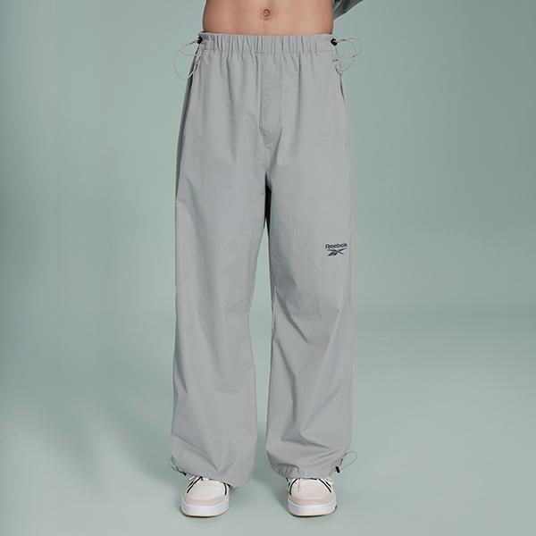 Reebok Solid Color Woven Loose Straight Leg Casual Pants Unisex Bottoms Light-Gray 24SRC615UGG5