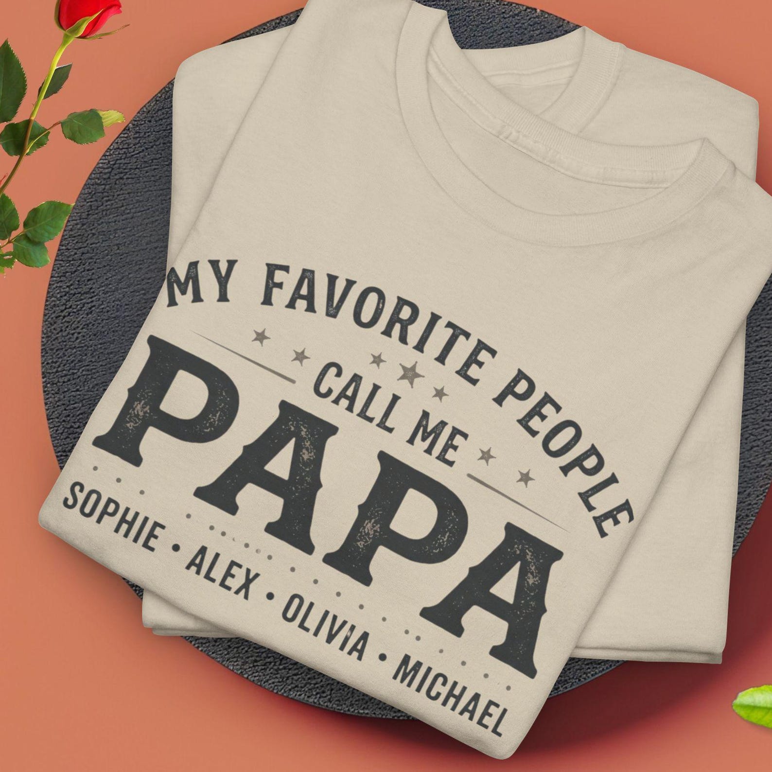 Personalized Papa Shirt, My Favorite People Call Me Papa T shirt, Custom Grandpa Gift, Fathers Day Shirt, Gift for Dad L