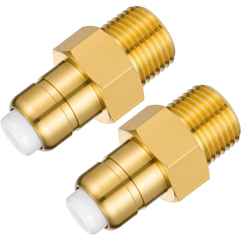 Pack of 2 Brass Thermals Safety Valves for Pressure Washer Pumps Featuring Overheat Protecting Ensuring Pumps Safety