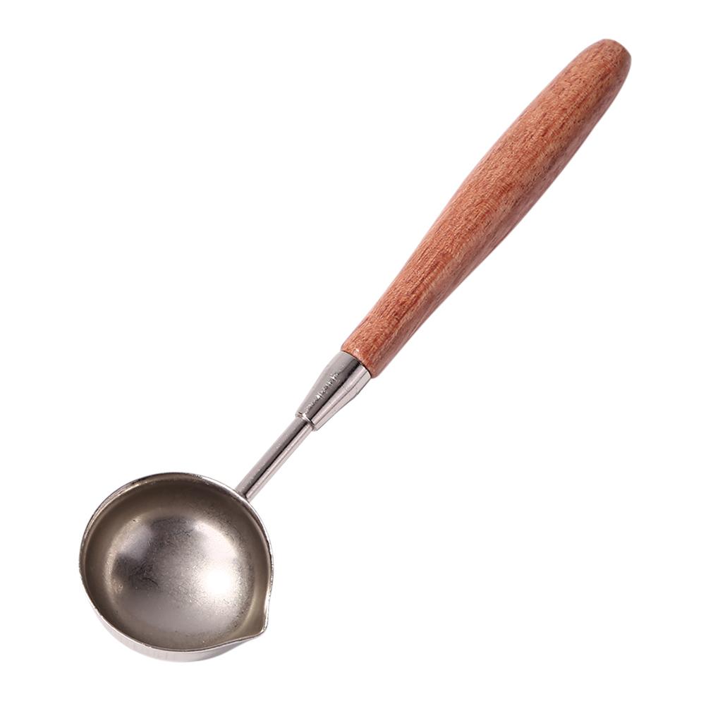 Seal Stamp Wax Bead Tablet Melting Spoons Retro Wooden Handle Sealing Wax Spoon