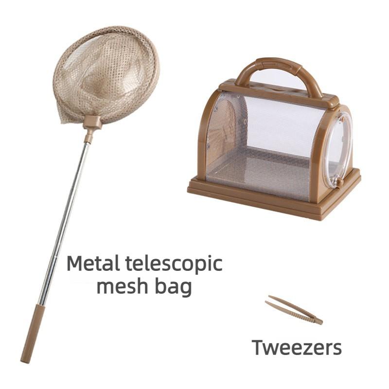 Insect Observation Box Net Bag Insects Trap Magnifying Glass Forceps Insect Collectors Cages Butterfly Observation Pet Products